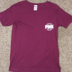maroon/purple t-shirt